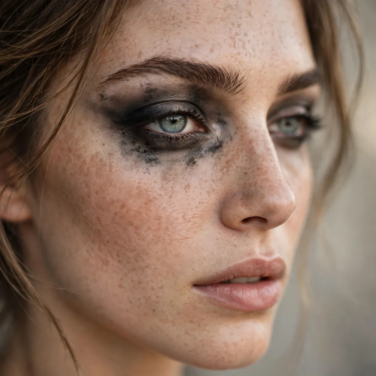 Lived-in smokey grunge eye
