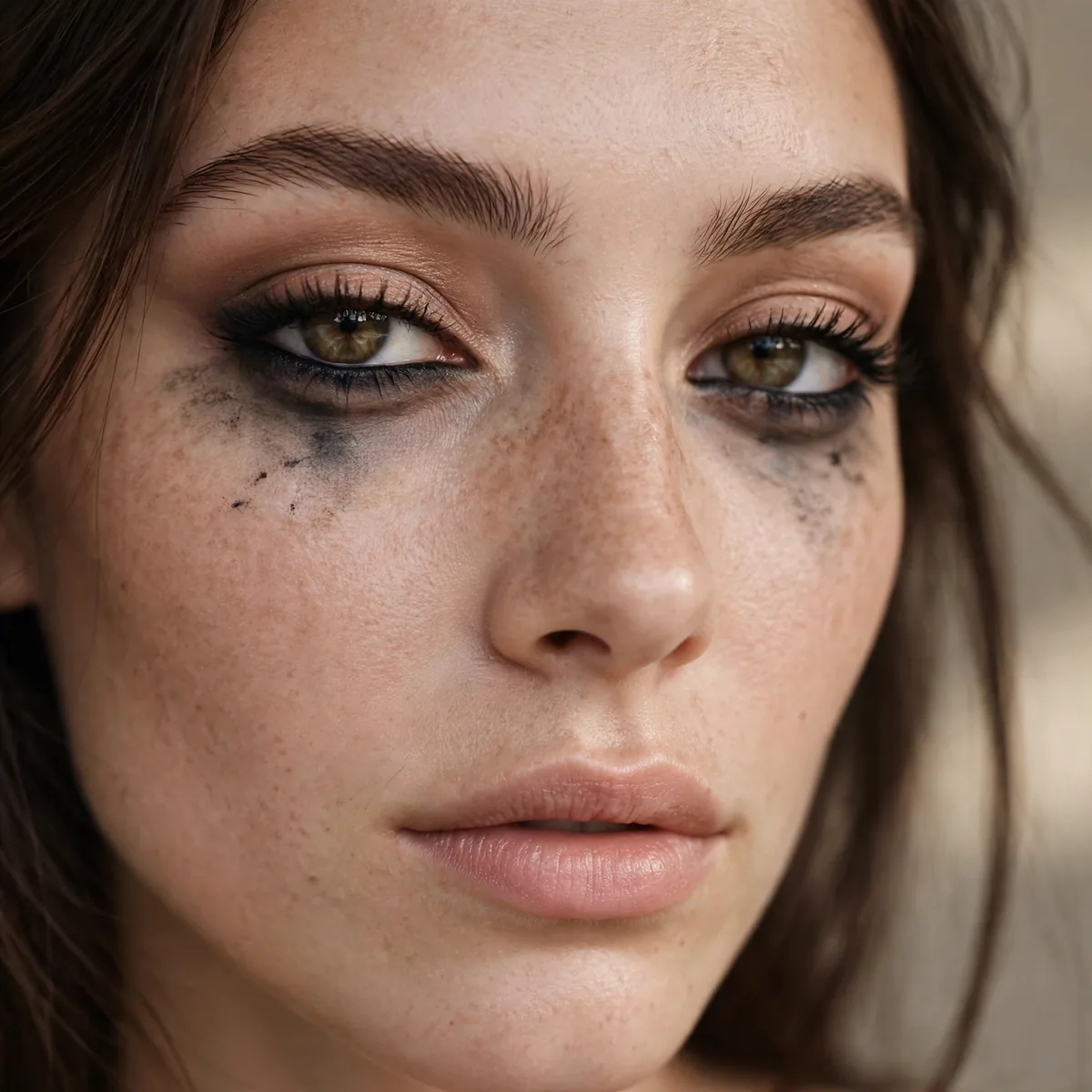 Smudged lower lash liner grunge
