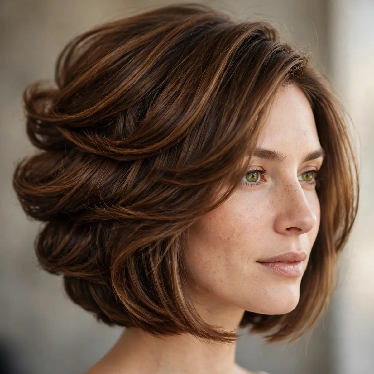 A-line bob with stacked volume in the back