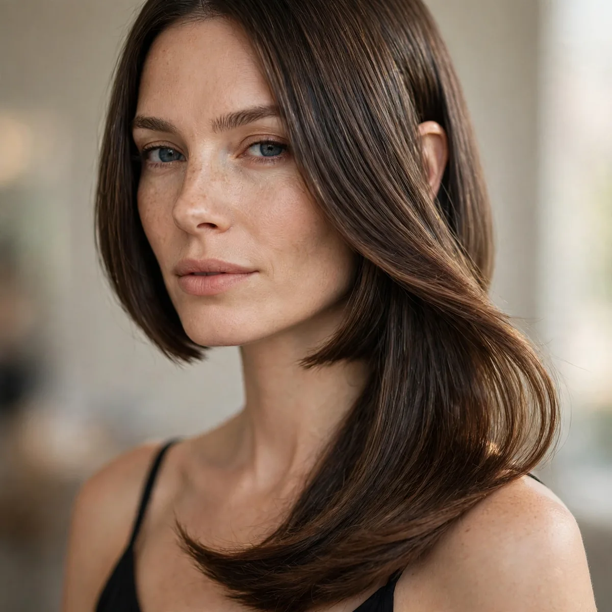 Asymmetric A-line bob dramatically longer on one side