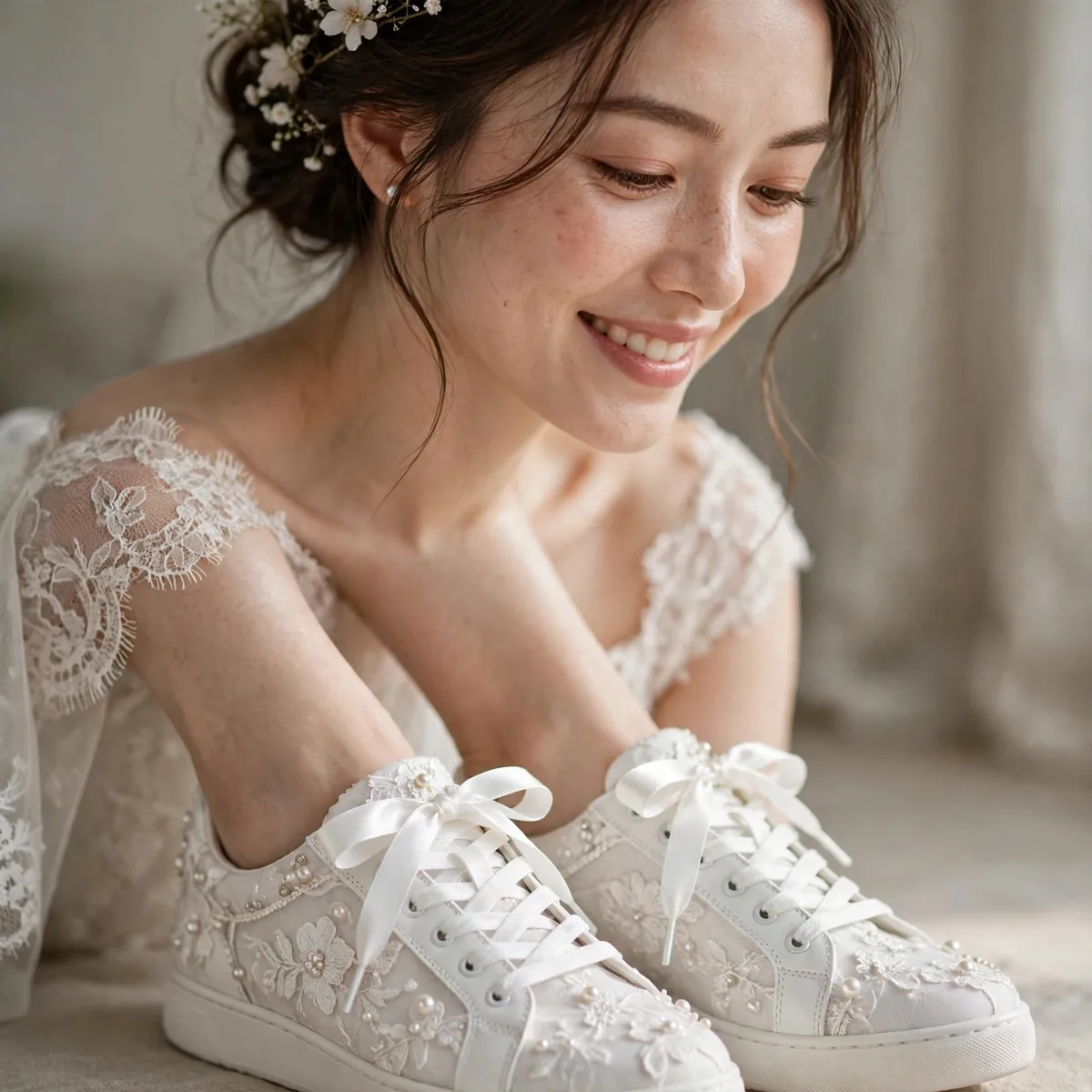Bridal sneakers for dancing