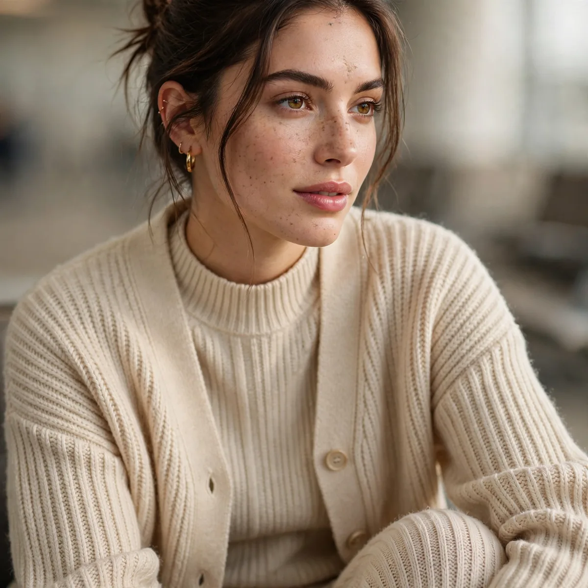 Matching knit set airport outfit