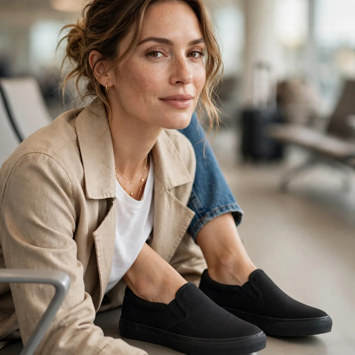 Slip on sneakers for airport
