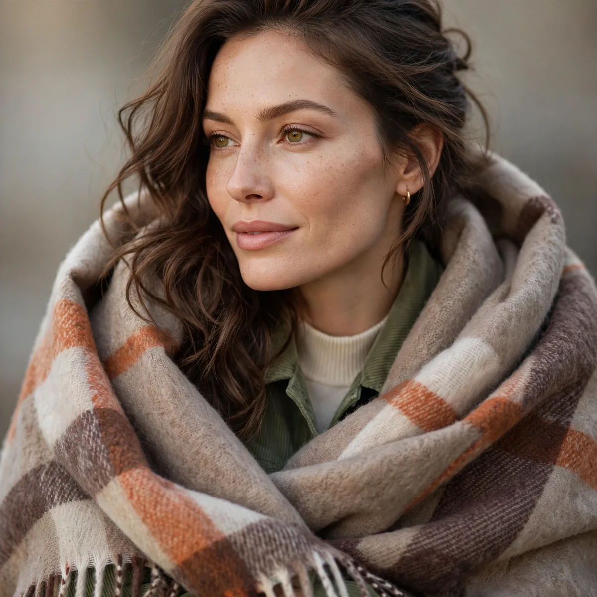 Large scarf as travel blanket