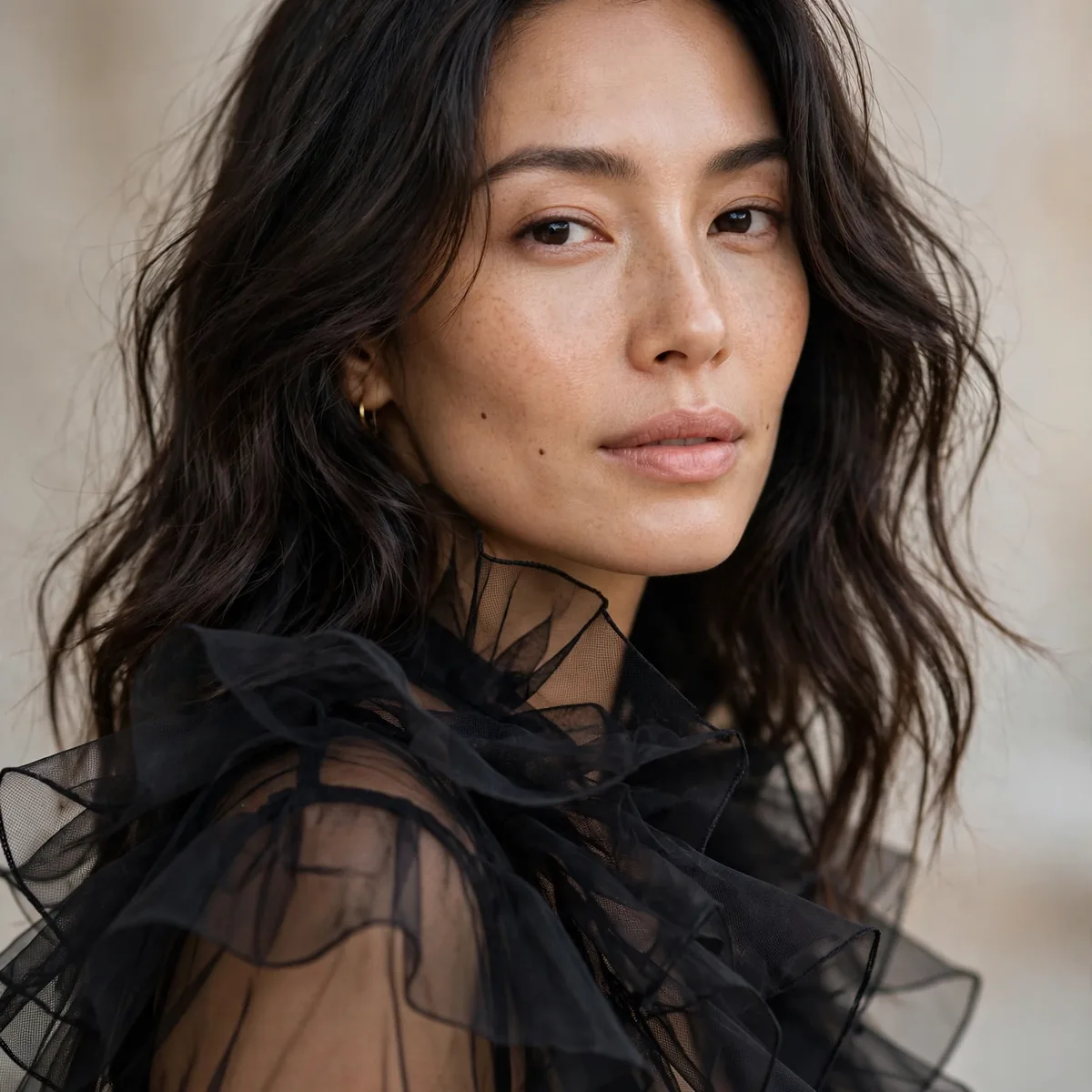 Sheer black layered top