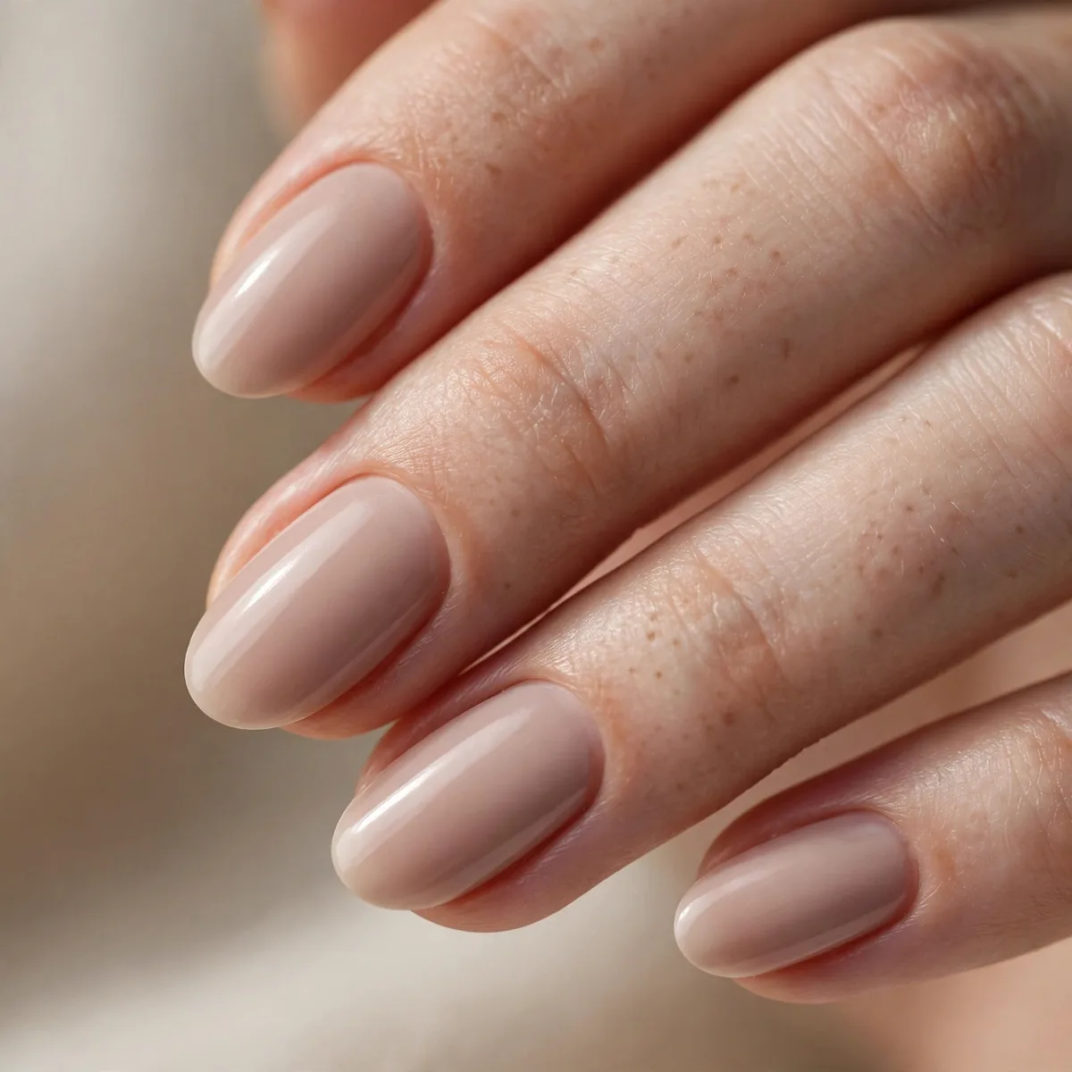 Short almond-shaped nails
