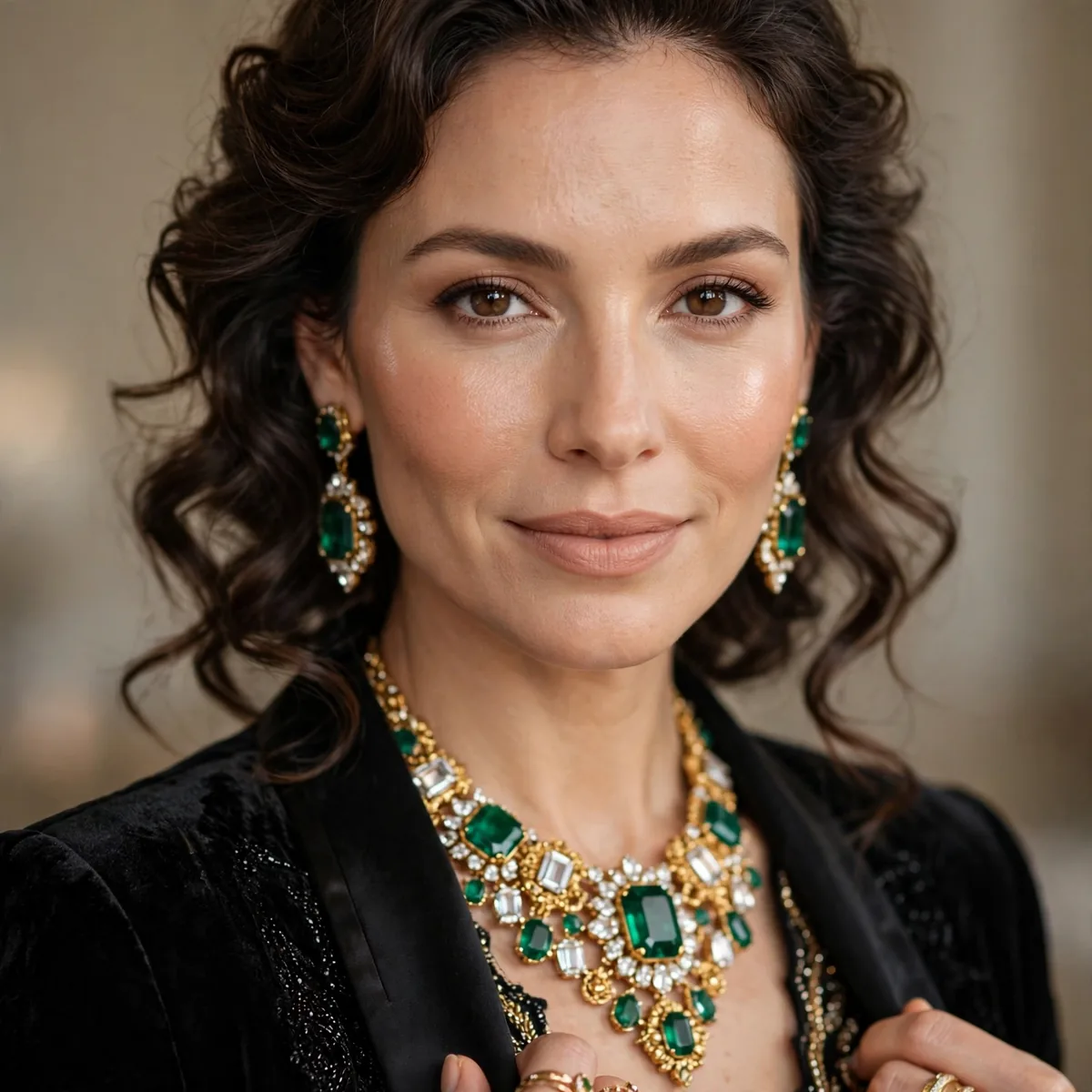 Statement jewelry anniversary outfit