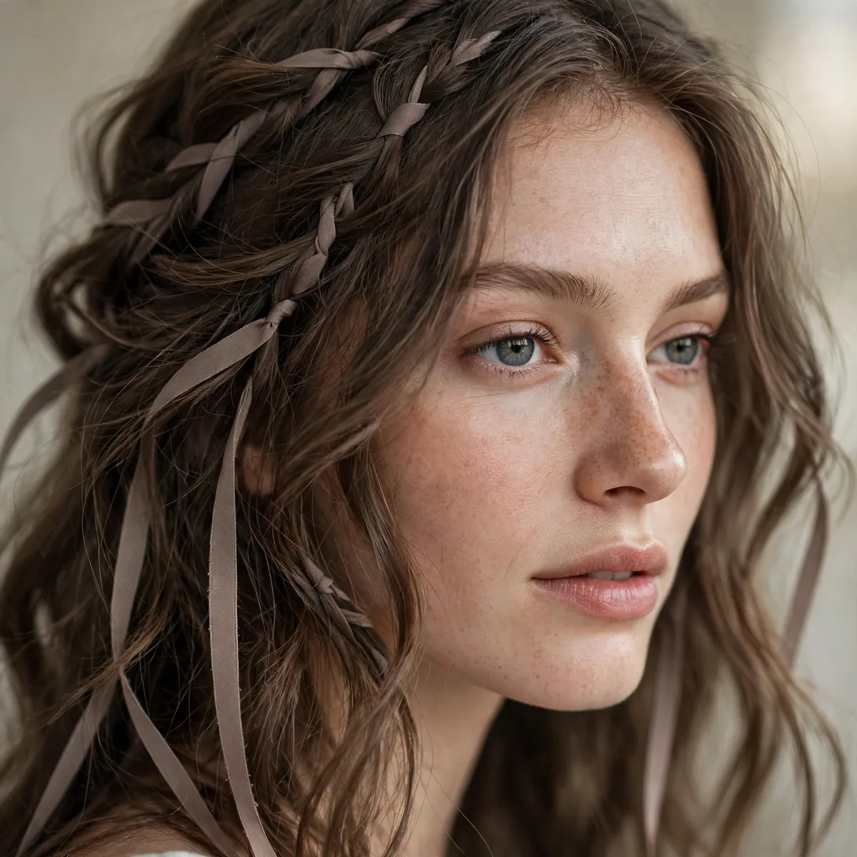 Subtle ash brown ribbons
