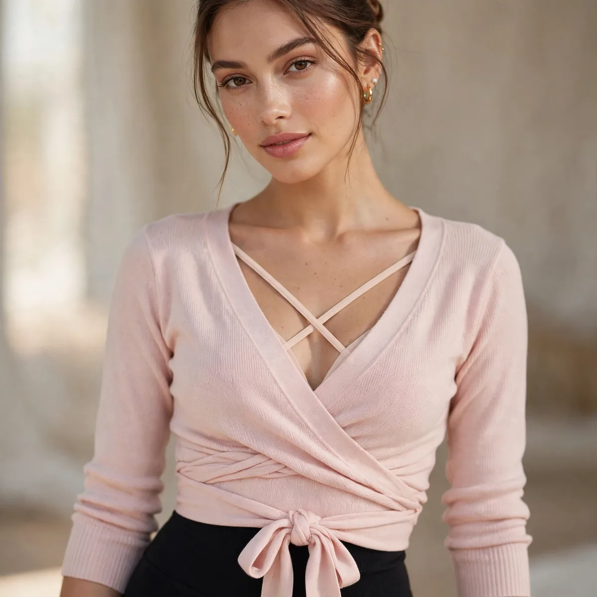 Ballet wrap top with leggings