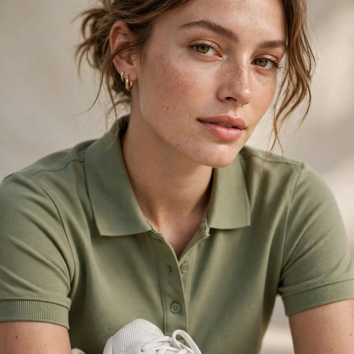 Polo dress with sneakers