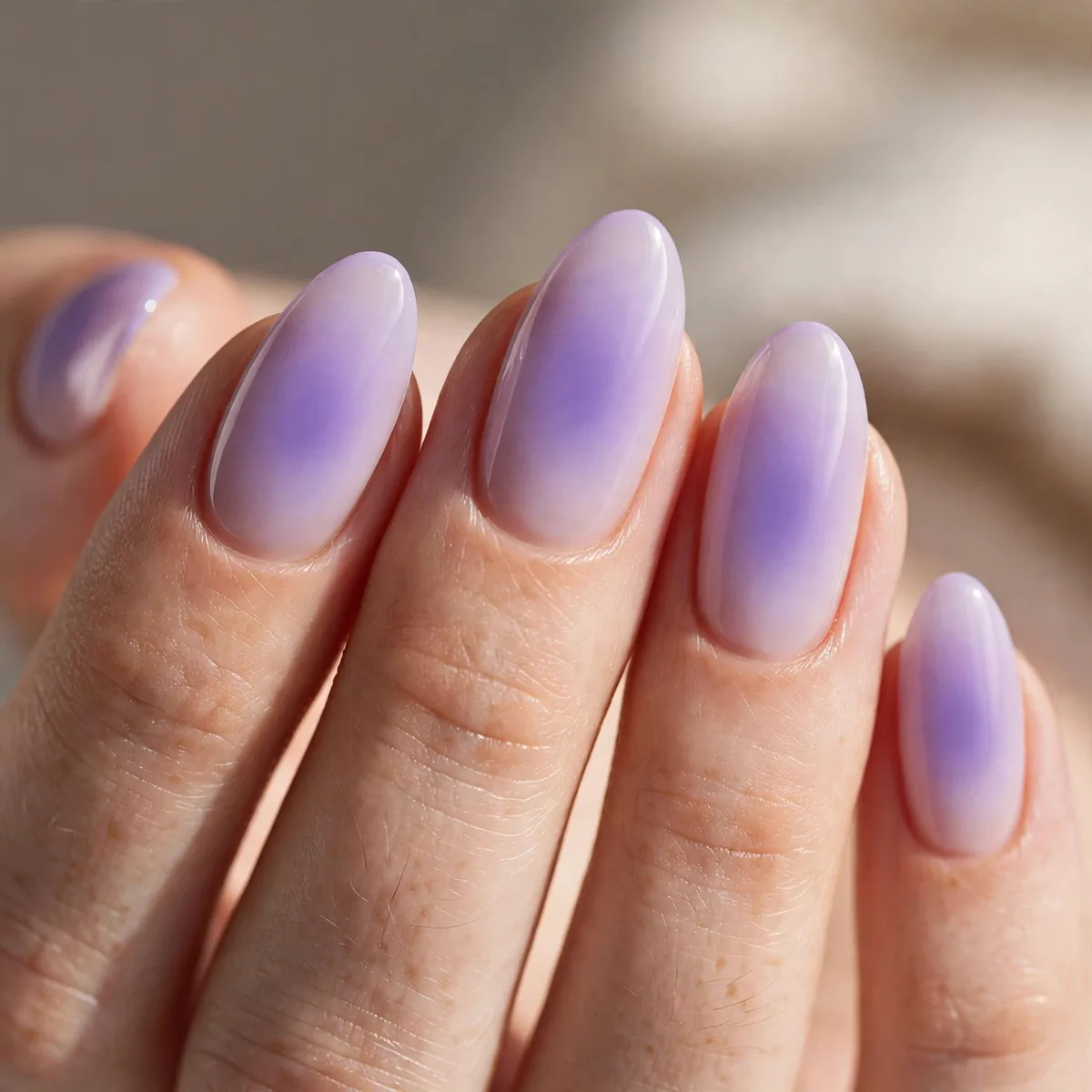 Lavender purple aura nails