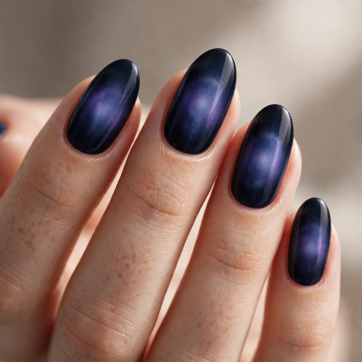 Dark midnight aura nails
