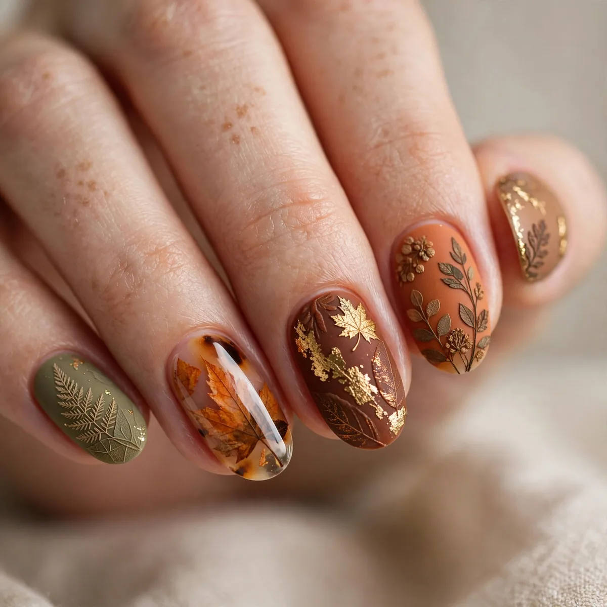 Curated autumn nail art collection