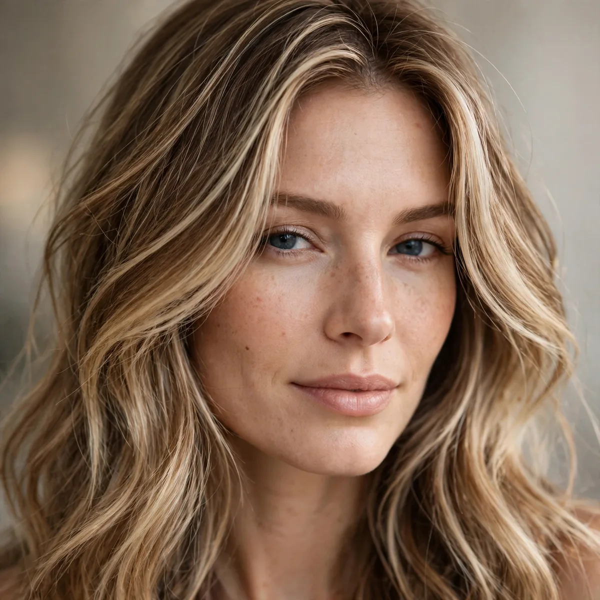Classic blonde babylights on light brown hair
