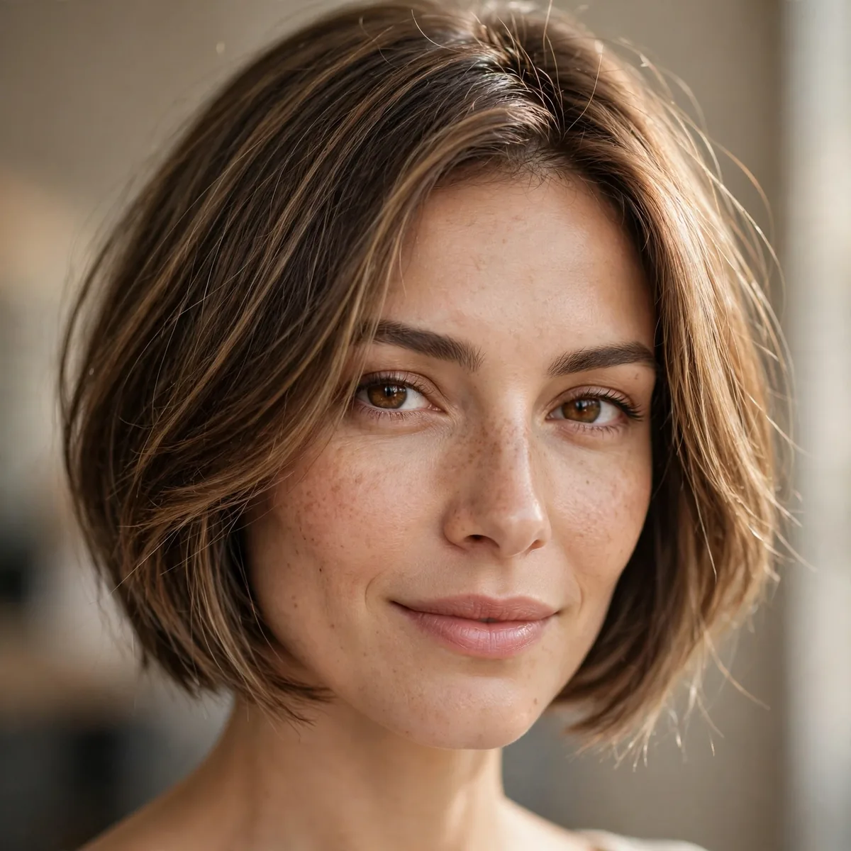 Babylights on short bob haircut