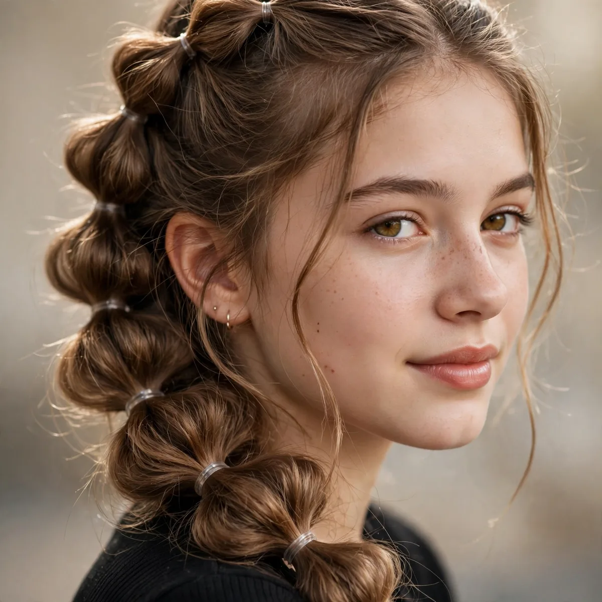Bubble braid hairstyle for teens