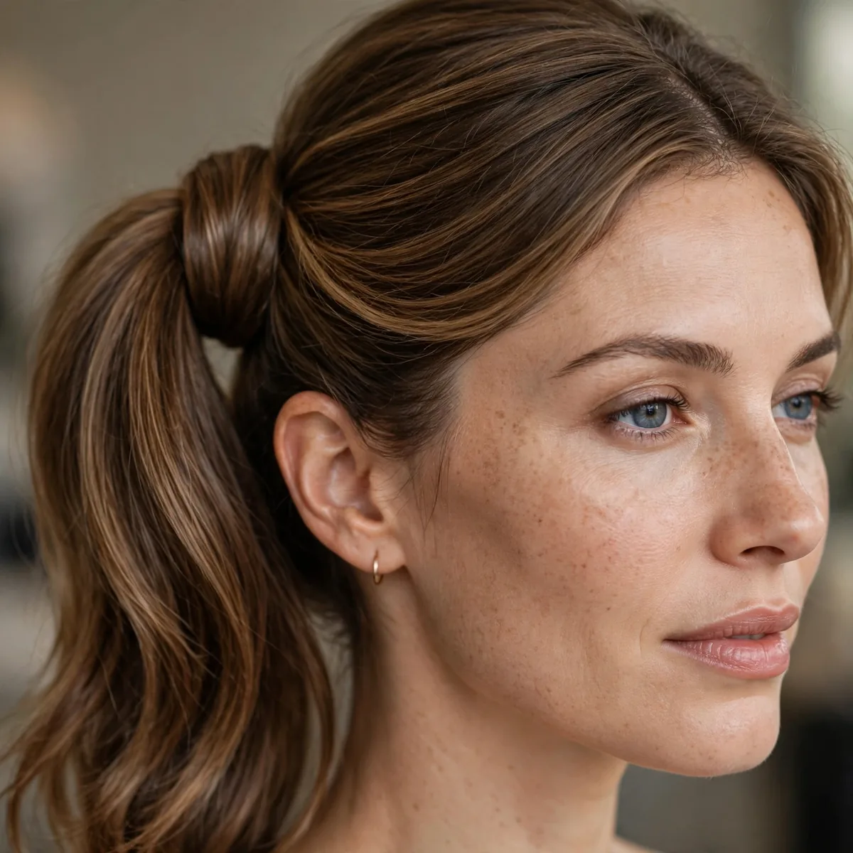Ponytail with hair wrapped around base