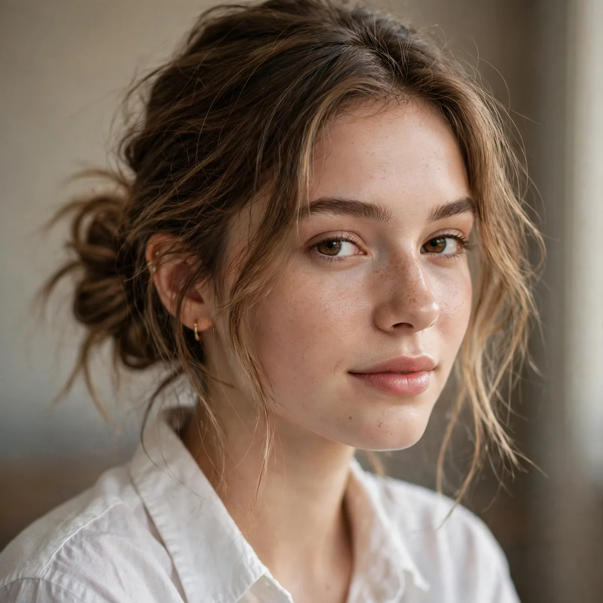 Low messy bun for school