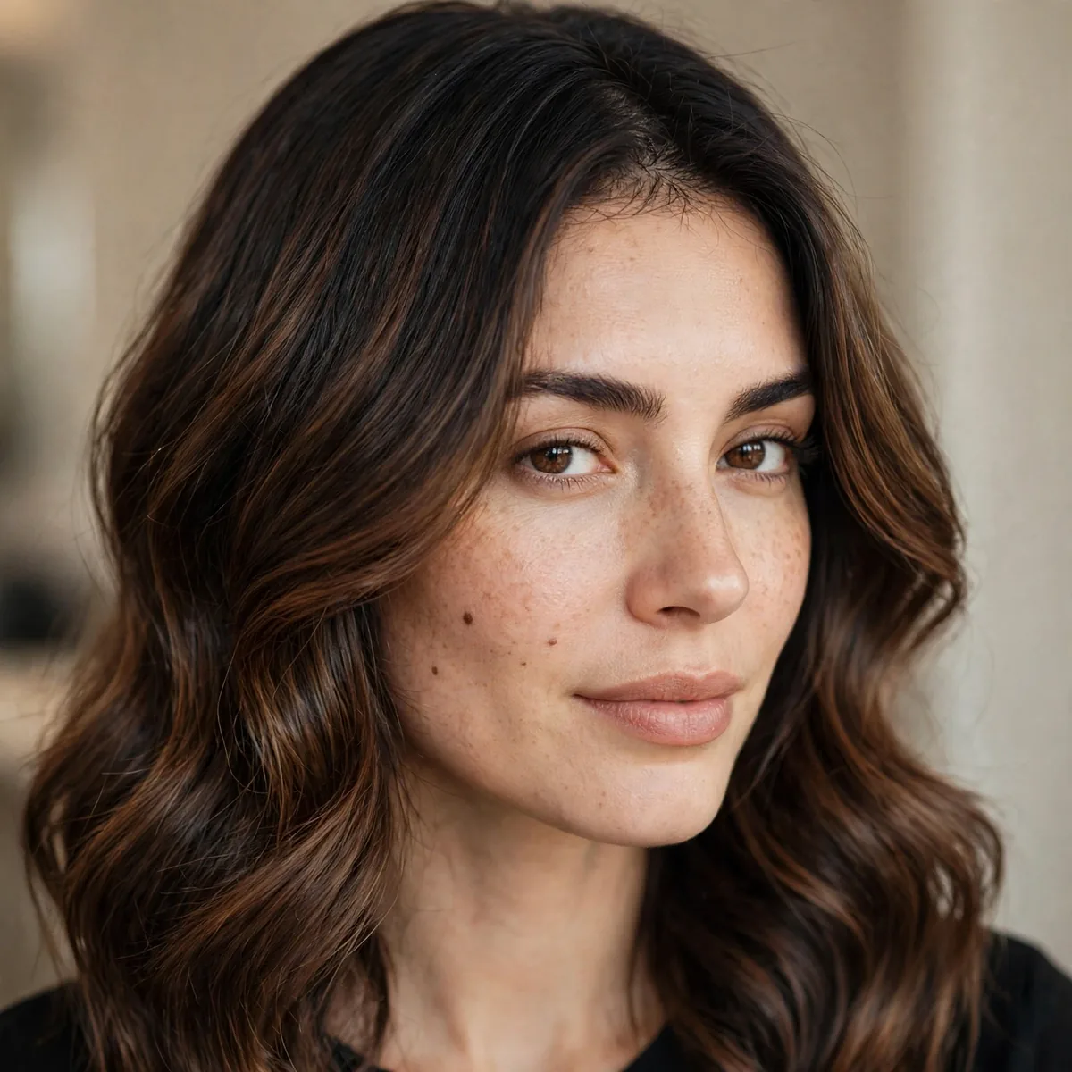 Espresso melt hair color with dark roots