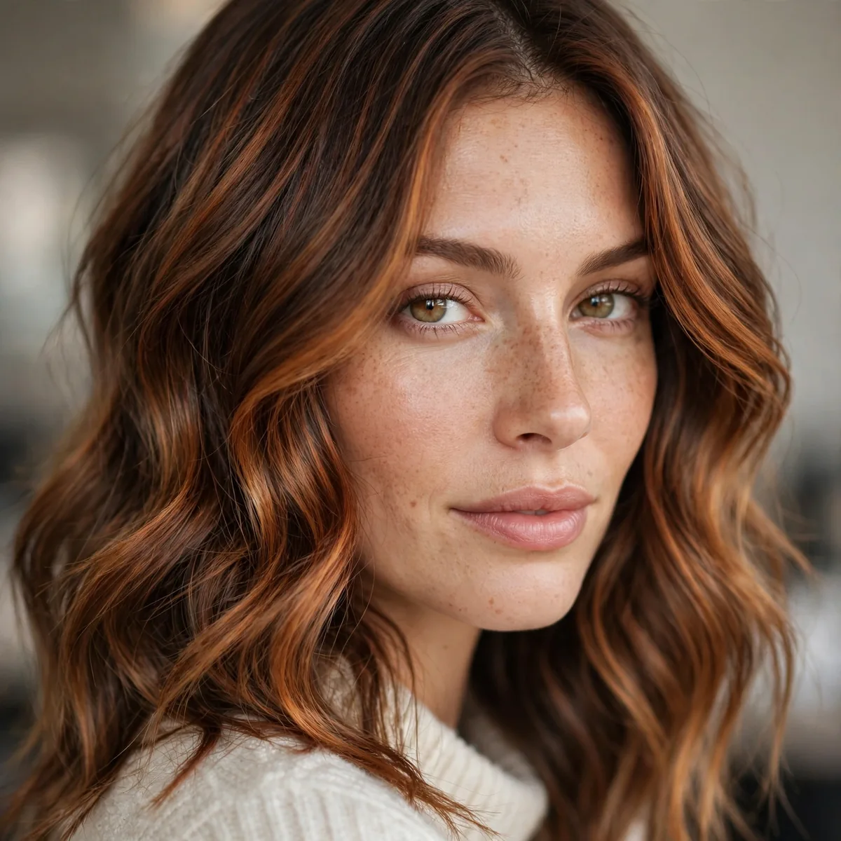 Cinnamon spice balayage highlights
