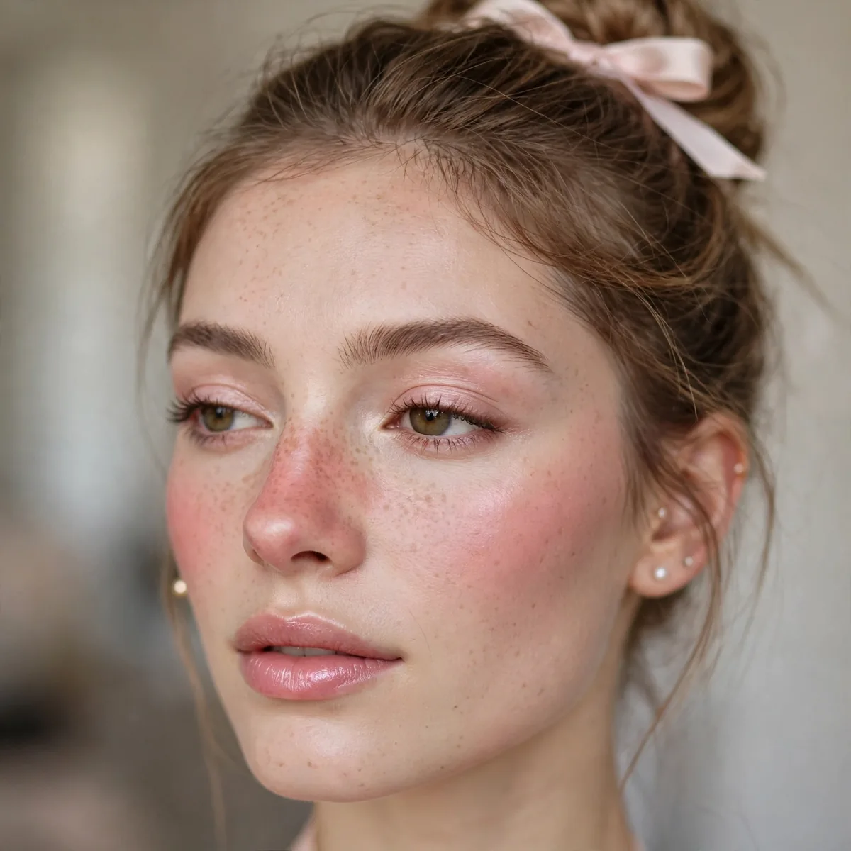 Blushed nose balletcore look