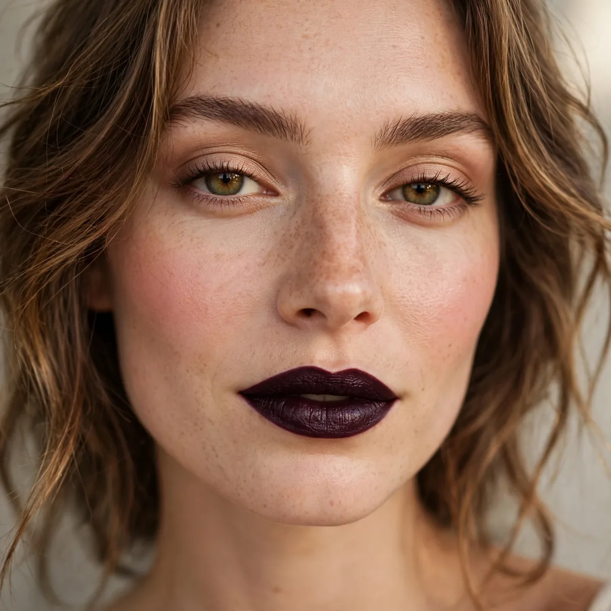Classic blackberry lipstick look