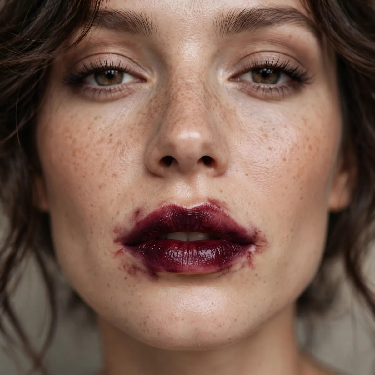 Wine stained lip effect