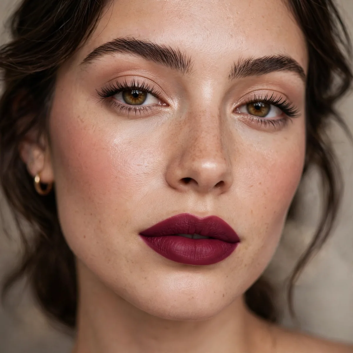 Matte berry dramatic lipstick
