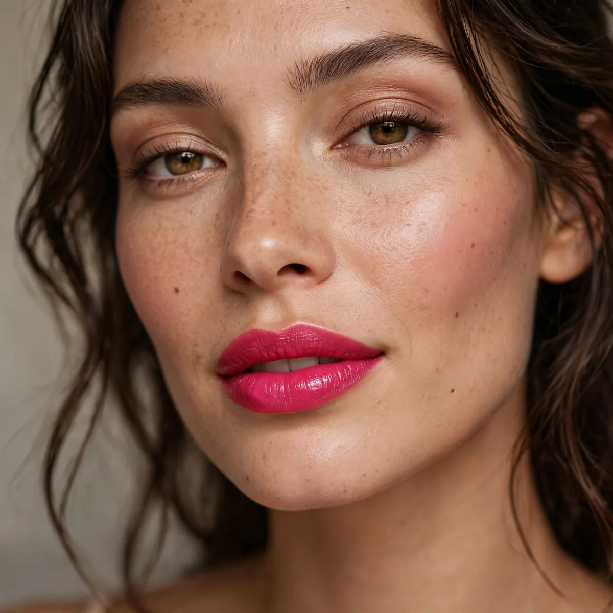 Raspberry bright lipstick