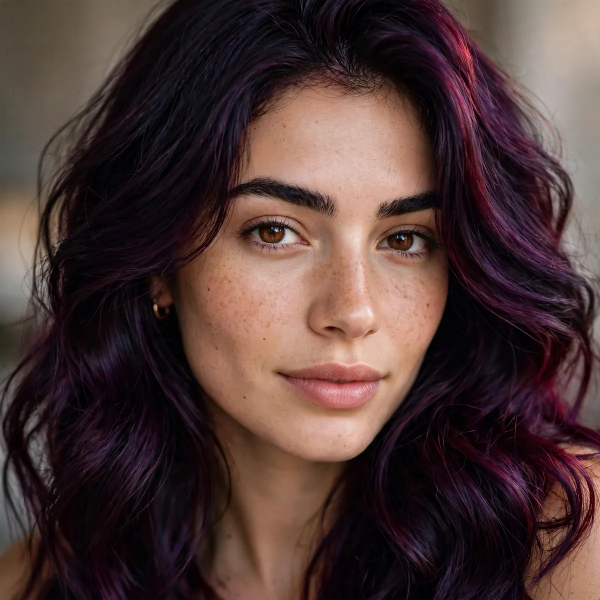 Violet black cherry hair
