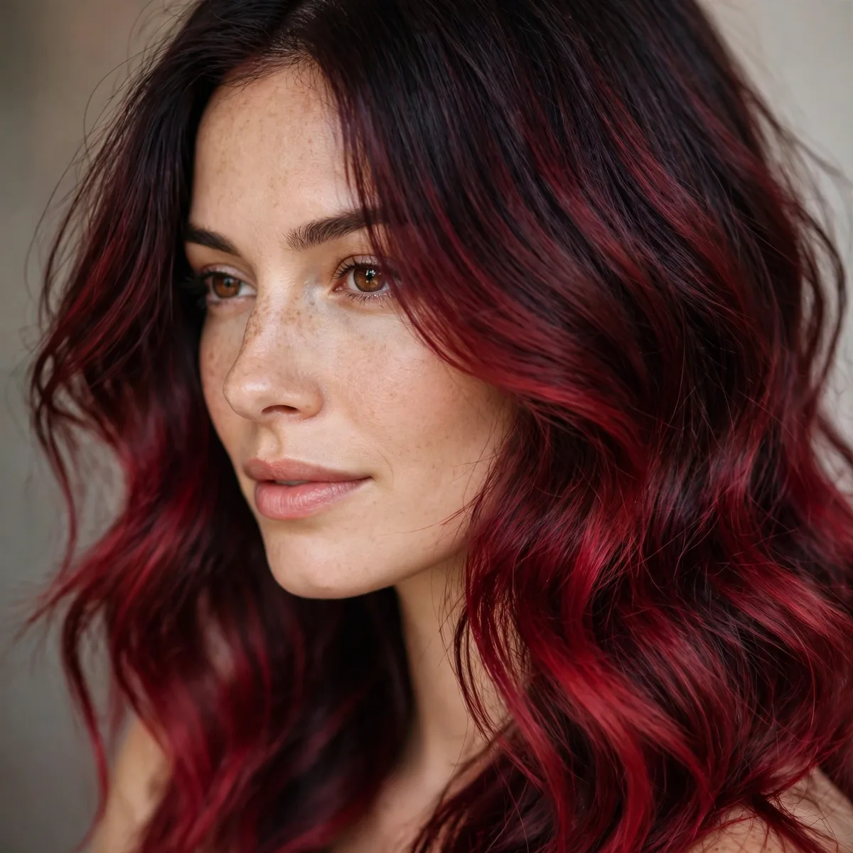 Wine dark cherry ombre hair