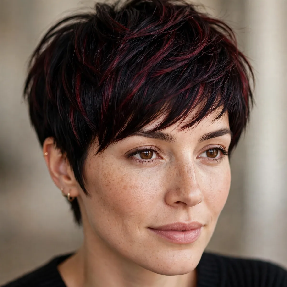 Black cherry pixie haircut