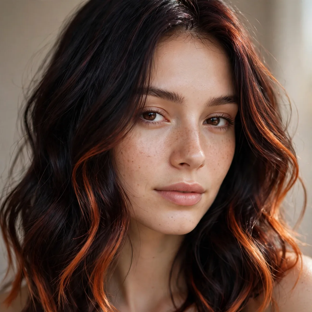 Black cherry hair with copper tips