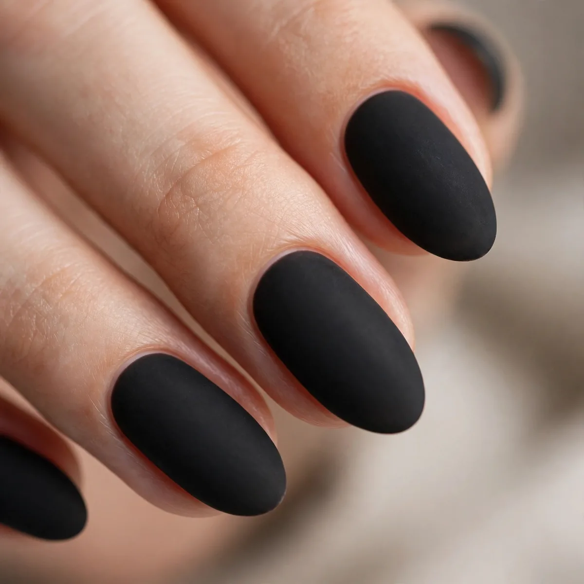Charcoal soft black nails
