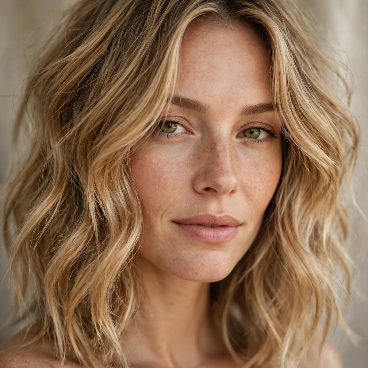 Fine hair with honey-toned lived-in blonde balayage waves
