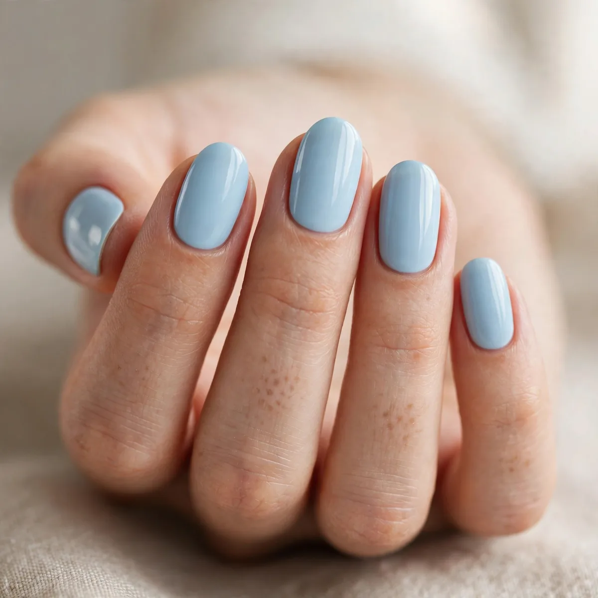 Baby blue creme nail polish