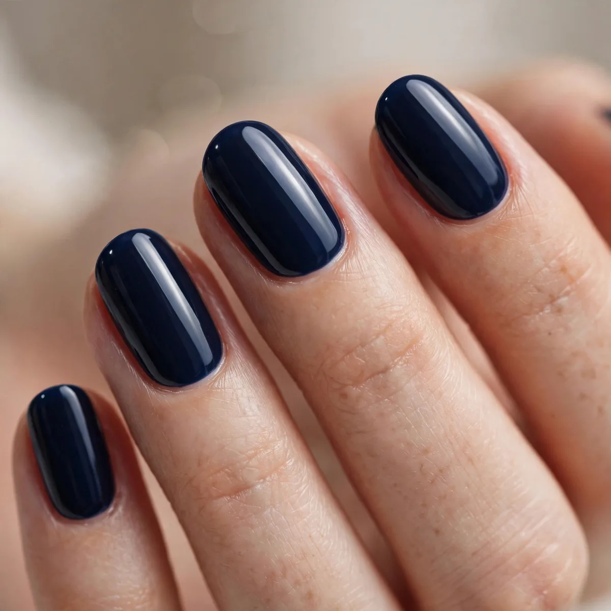 Midnight navy blue nails