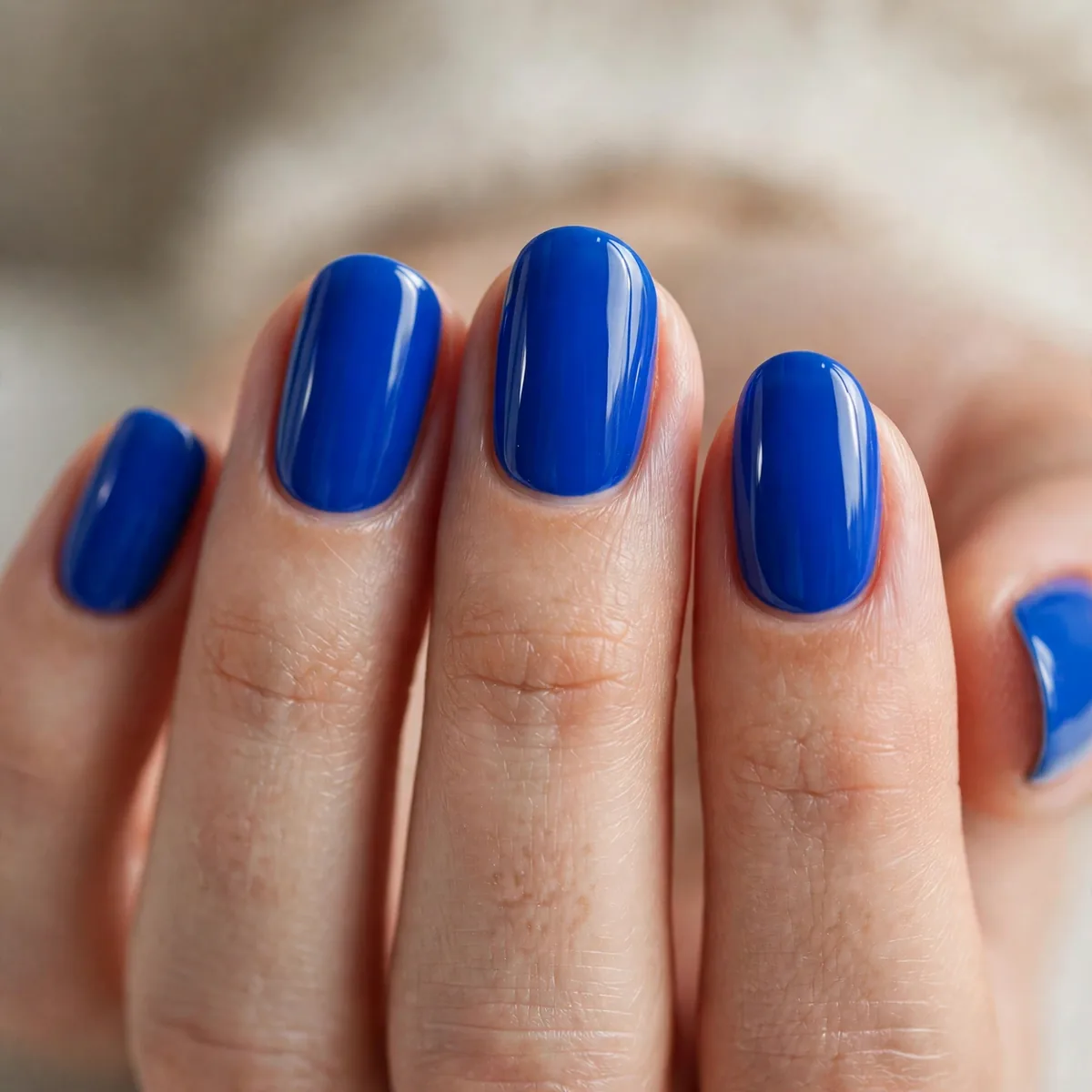 Bright cobalt blue nails