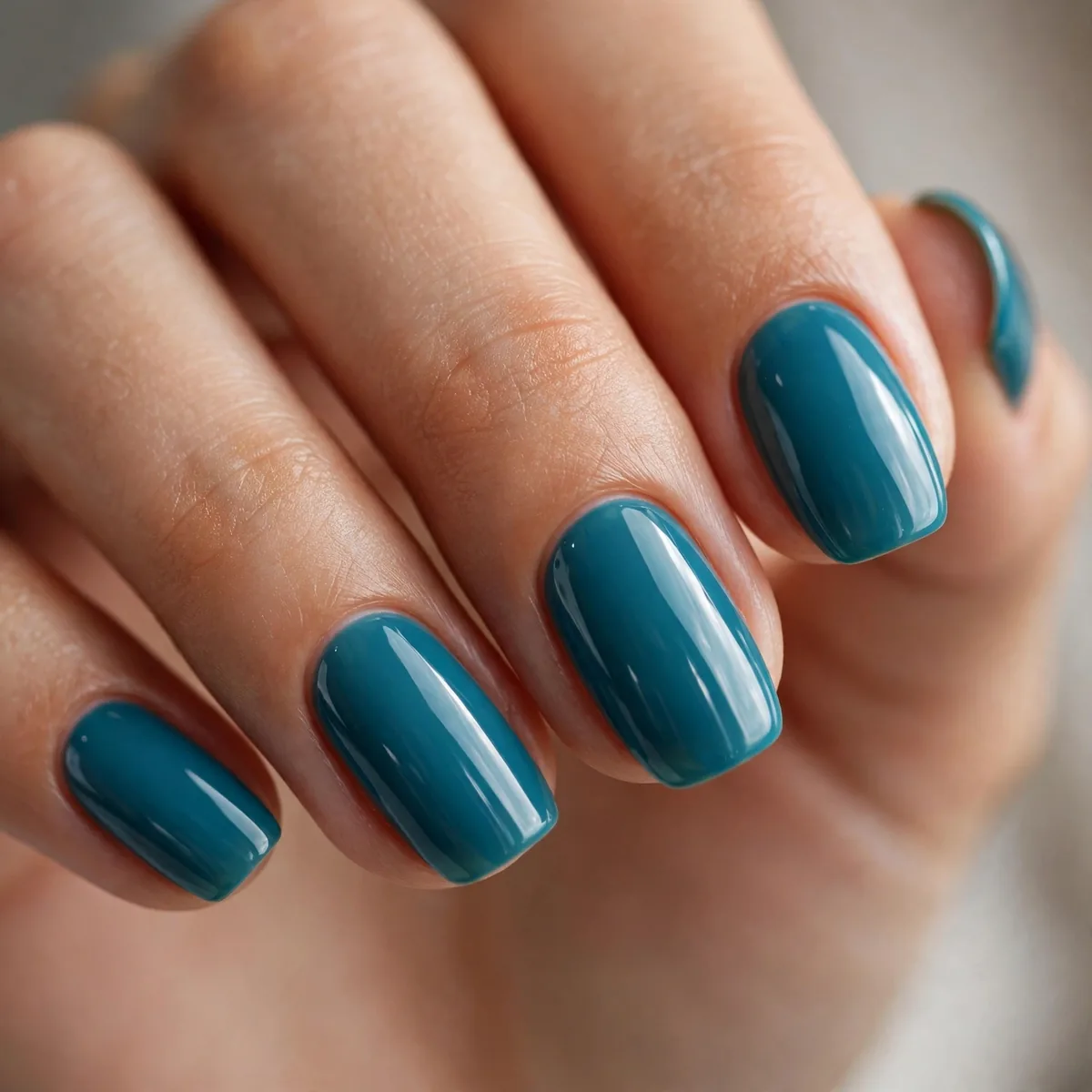 Teal ocean blue nails