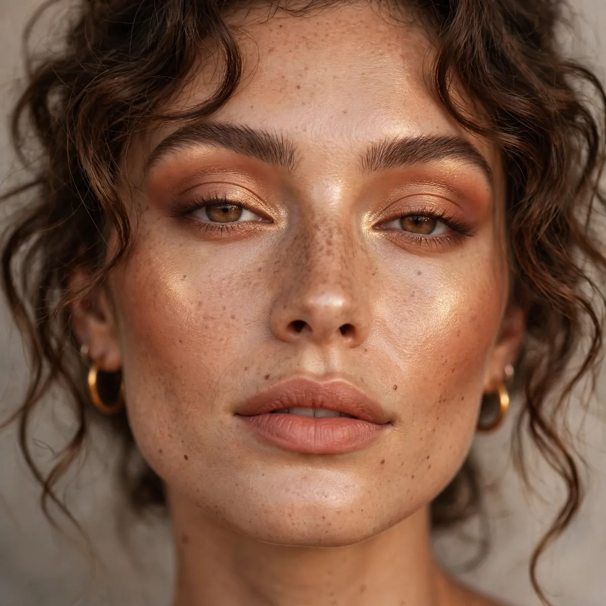 Desert dust warm contour glow boho makeup look