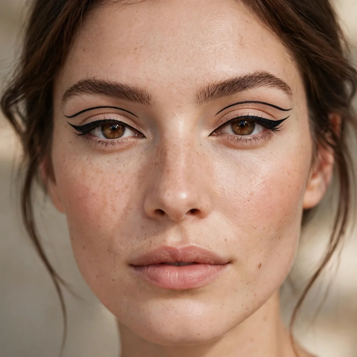 Double winged eyeliner with two parallel wings