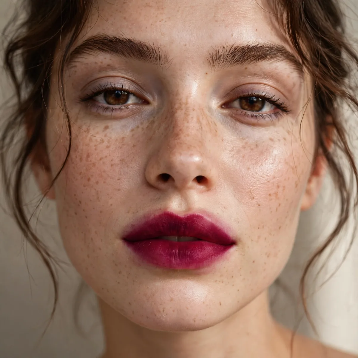 Blotted bold lipstick technique
