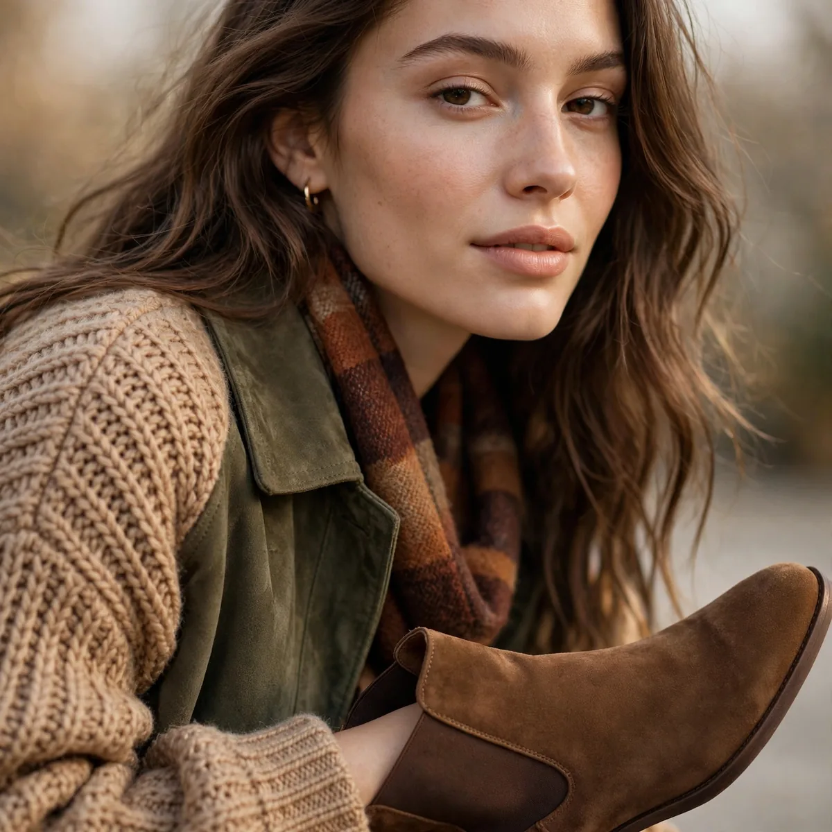 Suede ankle boots fall outfit