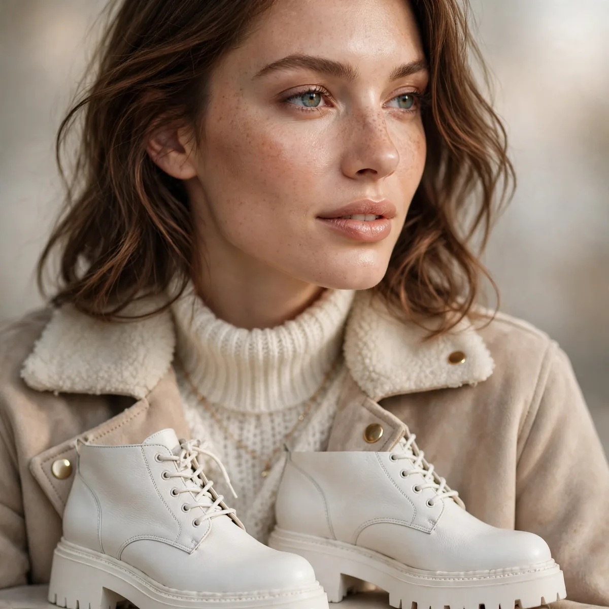 White boots styled outfit