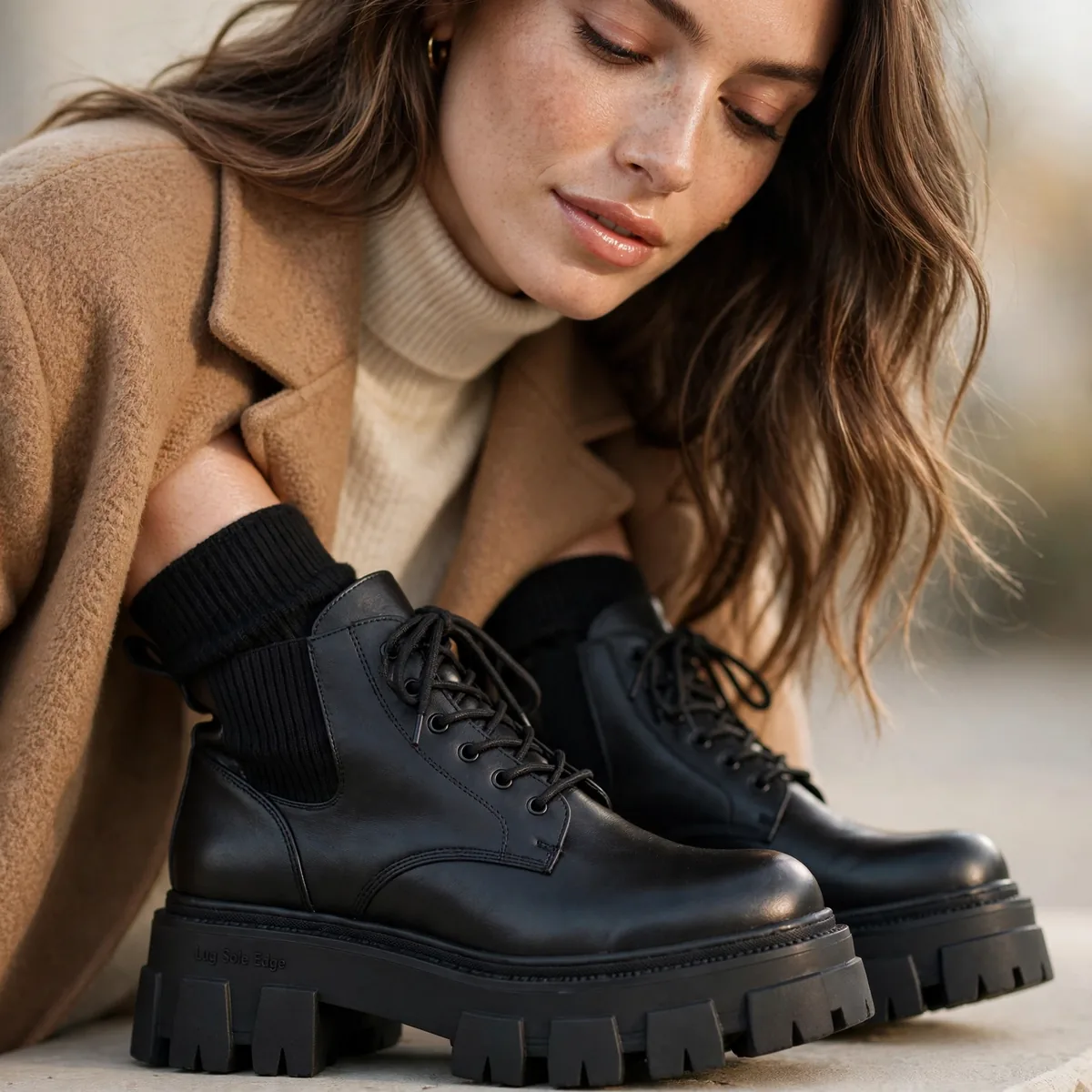 Chunky lug sole boots