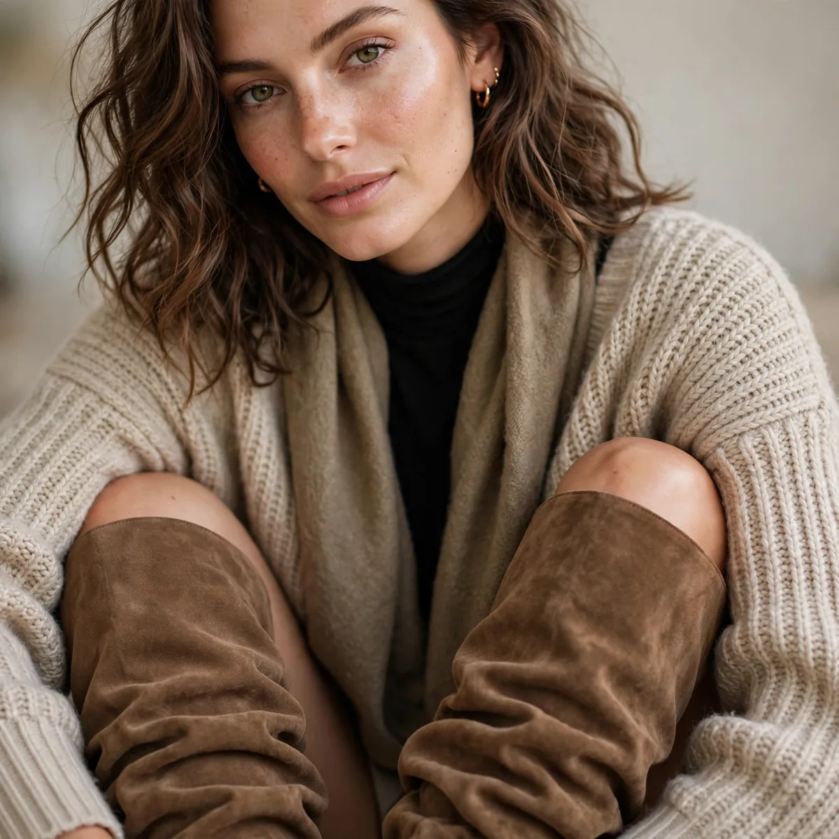 Slouchy relaxed boots outfit