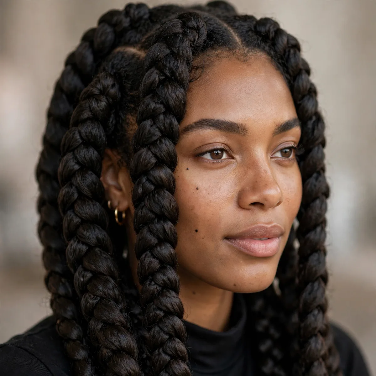 Thick jumbo box braids