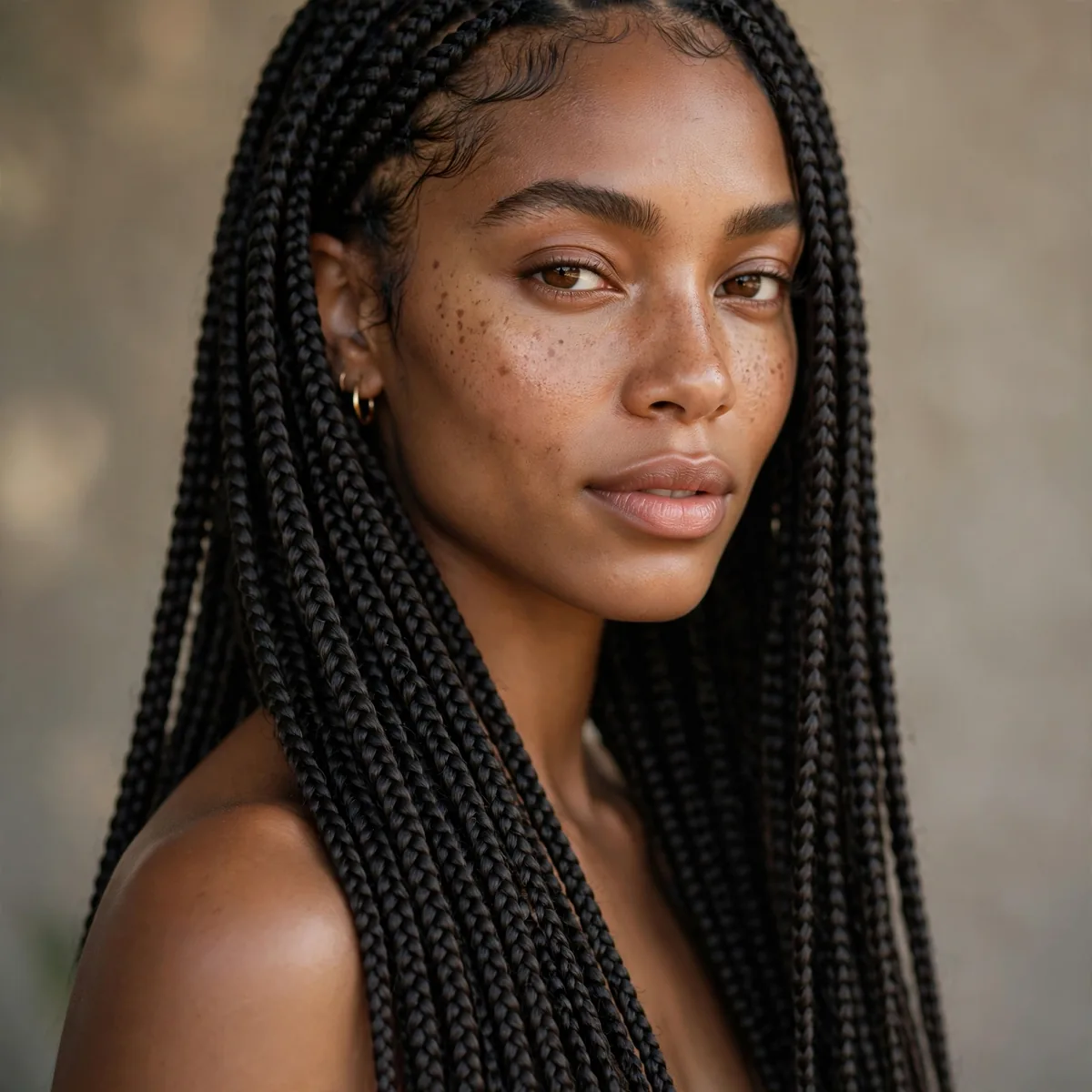 Extra-long waist-length box braids