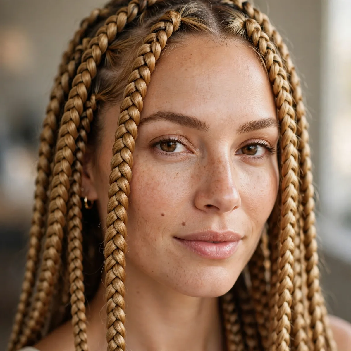 Honey blonde box braids