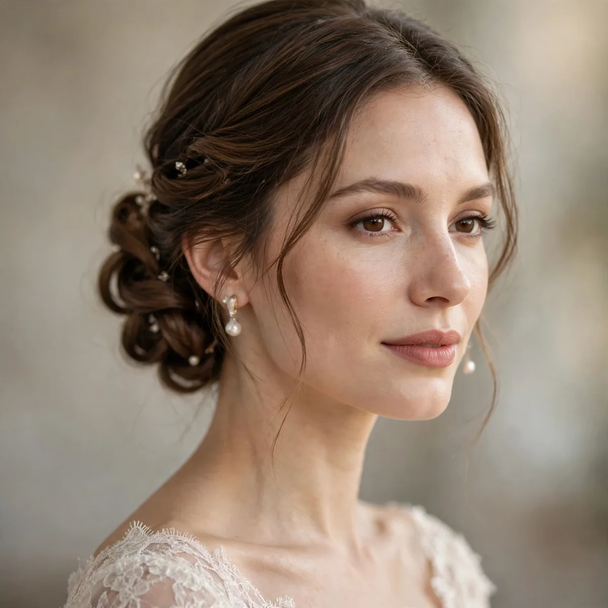 Low twisted bridal updo